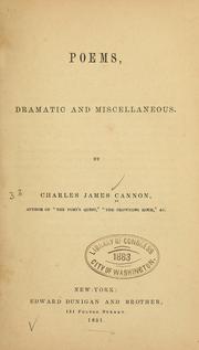 Cover of: Poems, dramatic and miscellaneous
