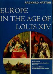 Cover of: Europe in the age of Louis XIV