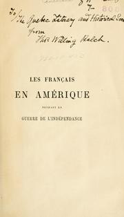 Cover of: Les Français en Amérique pendant la guerre de l'indépendance des États-Unis 1777-1783 by Balch, Thomas