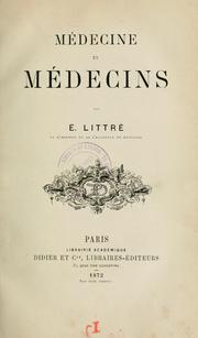 Cover of: Médecine et médecins