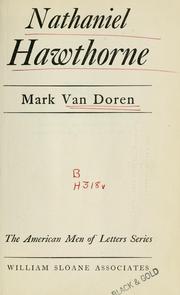 Cover of: Nathaniel Hawthorne. by Mark Van Doren