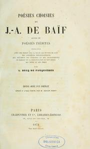 Cover of: Poésies choisies by Jean-Antoine de Baïf