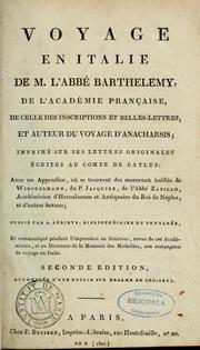 Cover of: Voyage en Italie by Jean-Jacques Barthélemy
