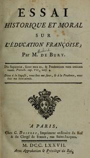 Cover of: Essai historique et moral sur l'éducation français