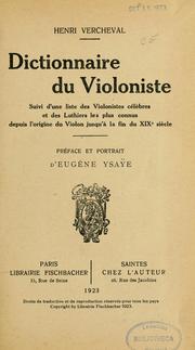 Dictionnaire du violoniste by Henri Vercheval