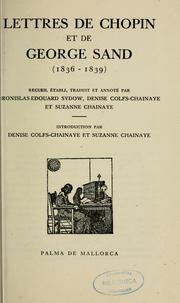 Cover of: Lettres de Chopin et de George Sand, 1836-1839