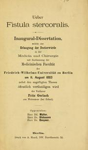 Ueber Fistula stercoralis ... by Wilhelm Friedrich Gerlach