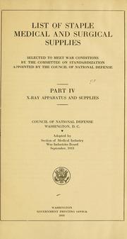 Cover of: List of staple medical and surgical supplies selected to meet war conditions