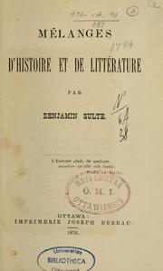 Cover of: Mélanges d'histoire et de littérature