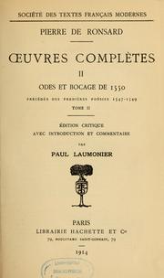 Cover of: Oeuvres complètes