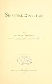 Cover of: Spiritual evolution by Warren Holden