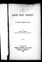 Cover of: An Arctic boat journey in the autumn of 1854