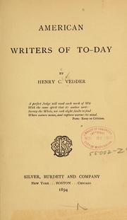 Cover of: American writers of to-day