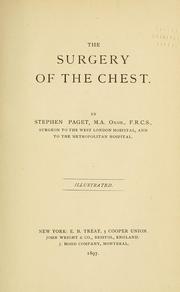 Cover of: The surgery of the chest