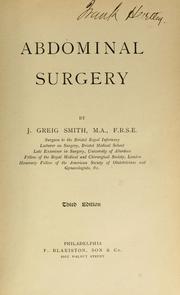 Abdominal surgery by J. Greig Smith