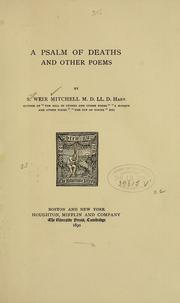 Cover of: A psalm of deaths and other poems