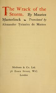 Cover of: The wrack of the storm. by Maurice Maeterlinck