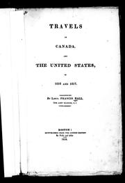 Cover of: Travels in Canada and the United States in 1816 and 1817