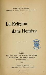 Cover of: La religion dans Homère