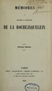 Cover of: Mémoires de Madame la marquise de Larochejaquelein