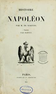 Cover of: Histoire de Napoléon