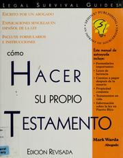 Cover of: Cómo hacer su propio testamento by Mark Warda