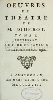 Cover of: Œuvres de théatre de M. Diderot by Denis Diderot
