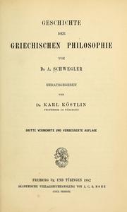 Cover of: Geschichte der griechischen Philosophie