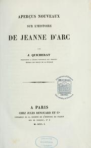 Cover of: Aperçus nouveaux sur l'histoire de Jeanne d'Arc
