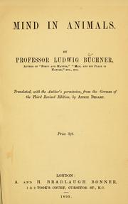 Cover of: Mind in animals by Ludwig Büchner