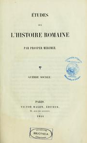 Cover of: Études sur l'histoire romaine