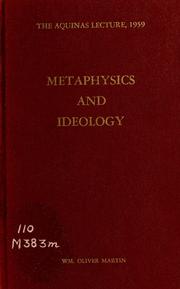 Cover of: Metaphysics and ideology.