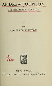 Cover of: Andrew Johnson by Robert W. Winston
