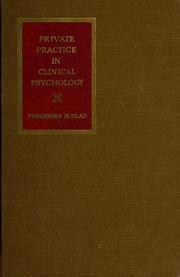 Cover of: Private practice in clinical psychology.