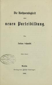 Cover of: Die Nothwendigkeit einer neuen Parteibildung