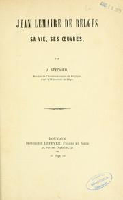Cover of: Jean Lemaire de Belges by J. Stecher