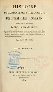 Cover of: Histoire de la décadence et de la chute de l'empire romain: traduit de l'anglais