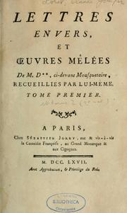 Cover of: Lettres en vers et oeuvres mélées de M.D.**: ci-devant mousquetaire
