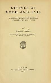 Cover of: Studies of good and evil by Josiah Royce