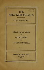 Cover of: The Kreutzer sonata by Langdon Elwyn Mitchell