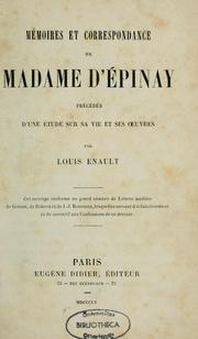 Cover of: Mémoires et correspondance de Madame d'Épinay