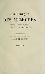 Cover of: Mémoires sur les journées revolutionnaires et les coups d'état by Mathurin François Adolphe de Lescure