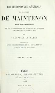 Cover of: Correspondance générale de madame de Maintenon