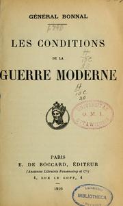 Cover of: Les conditions de la guerre moderne.