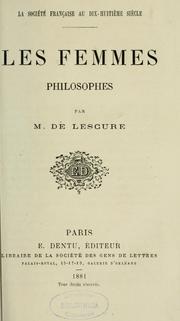 Cover of: Les femmes philosophes