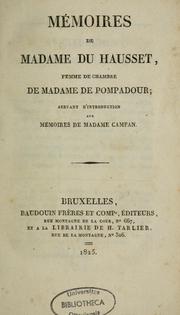 Cover of: Mémoires de madame Du Hausset: femme de chambre de madame de Pompadour
