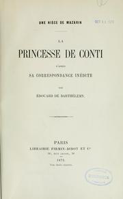 Cover of: Une nièce de Mazarin: la princesse de Conti d'après sa correspondance inédite