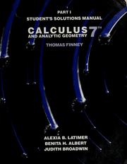 Cover of: Calculus and analytic geometry: Student's solutions manual, part I