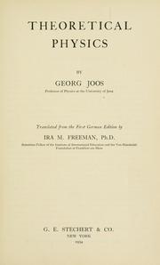 Cover of: Theoretical physics by Joos, Georg