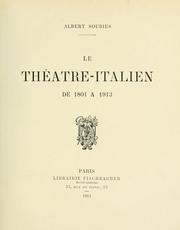 Cover of: Le Théâtre-Italien de 1801 à 1913